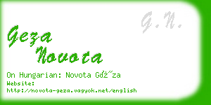 geza novota business card